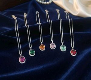Gemstone Pendant Necklace Set of 6