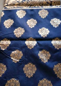 Woven Banarasi Jacquard Saree (Dark Blue)