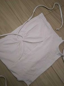 White Tie-Front Tube Top
