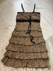 Leopard Print Tiered Dress