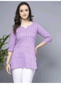 Printed pure cotton straight kurti