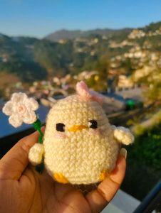 Crochet Chick with Flower