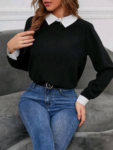 White Collar Black Winter Sweater