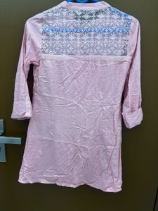 Lace Button Down A-Line Kurti
