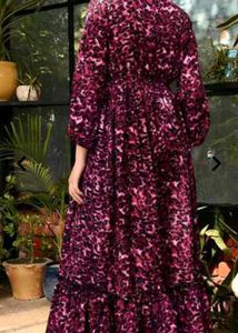 Women Animal Print A-line Dress With Bell Sleeves