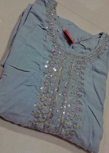 Elegant Grey Embroidered Kurta