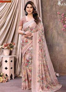 Elegant Floral Georgette Saree
