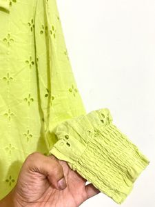 Green Embroidered Top