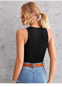 Black &amp; White Crop Tank Top Bundle Pack Of 2