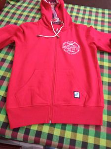 Apsley Red Zip-Up Hoodie