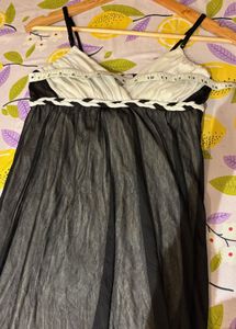 Elegant Black &amp; White Slip Dress