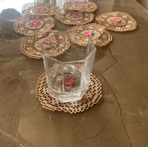 Set Of 8 Cutwork Coasters/unused