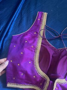 Elegant Purple Saree Blouse