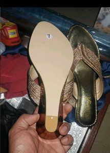 Sparkly Gold Thong Sandals