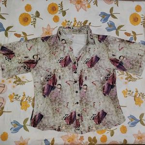 Patterned Button-Up Shirt
