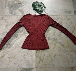 Burgundy Long Sleeve Top