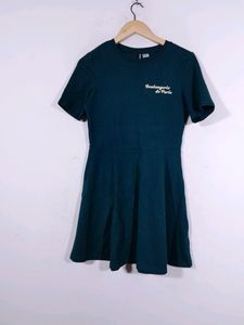 H&amp;M Dark Green Mini Dress(women&#39;s)