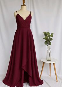 Burgundy Lace-Trim Maxi Dress