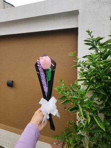 Crochet Lavender Stick With Tulip Flower