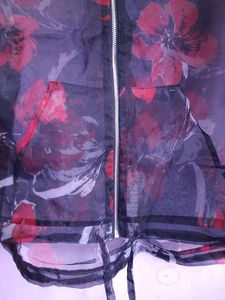 Zip Up Sheer Organza Bomber Jacket