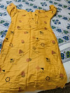 Yellow Printed kurta