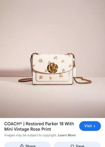 Original Coach Parker 18 Rose Print Bag