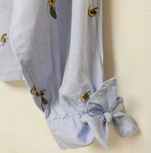 ZARA Banana Avocado Embroidery Top