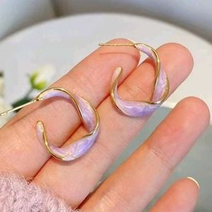 Cute Purple Hoop Earrings