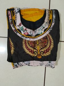 Coffee - Yellow Full Flair Gaun