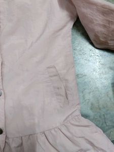 Cute Pink Ruffle Hem Jacket