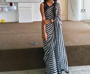 Beautiful Black And White Saree