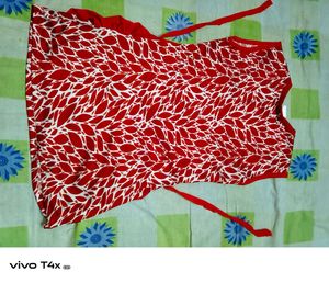Red Leaf Print Top