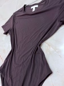 Brown Short Sleeve Bodysuit