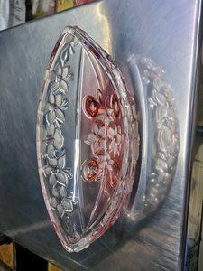 Floral Glass Serving Dish