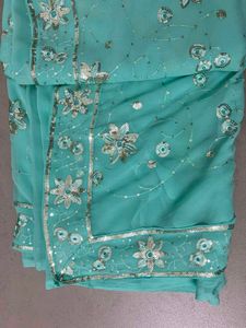 Elegant Aqua Blue Saree