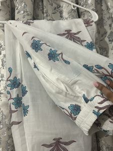 Sky Blue And White Kurta Set With Dupatta