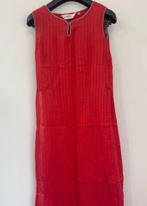 Red &amp; Turquoise Kurti Set With Dupatta