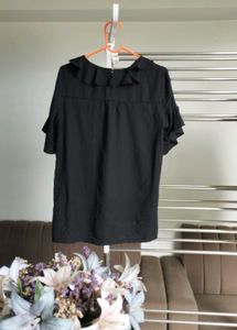 Black Ruffle Blouse