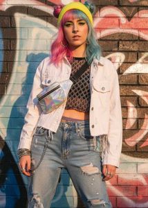 BERSHKA Ripped Denim Jacket