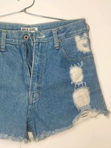 Denim Ripped Shorts