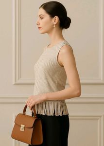 Striped Fringe Tank Top