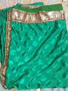 Green Embellished Saree