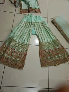 Elegant Embroidered Palazzo Suit