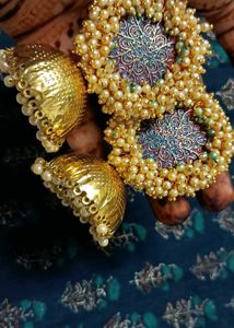 Golden Jhumka Earrings!!🎀