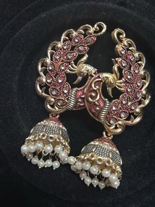 Peacock Jhumka Earrings With Free Gift