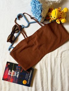 Brown Crop Top - Casual Style