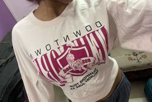 Oversized Crop Sweatshirt Pink | Zudio