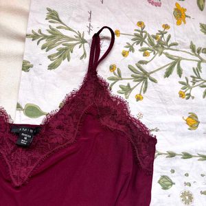 Strapless Red Lace Top