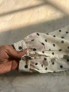 Polka Dot Ruffle Blouse