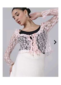 Lace Top with Ribbon Detail
